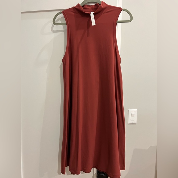 lululemon athletica Dresses & Skirts - #11 Lululemon All Aligned Sleeveless A-line dress mock neck 10 Chianti Mauve